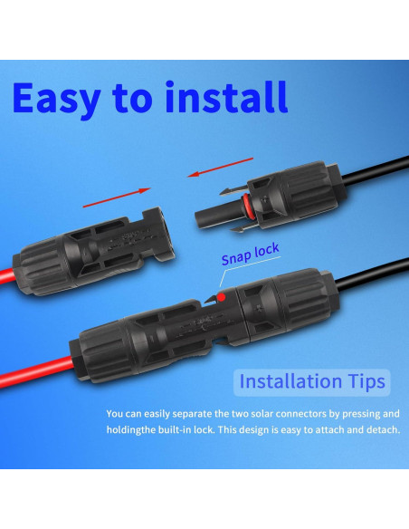 Entrada de Cable Solar Kbaoele 10FT 10AWG IP68 Impermeable Entrada de Cable Solar Kbaoele 10FT 10AWG IP68 Impermeable
