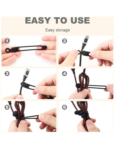 Bridas de Silicona HISKI 10 Pcs Verde Reutilizables para Cables