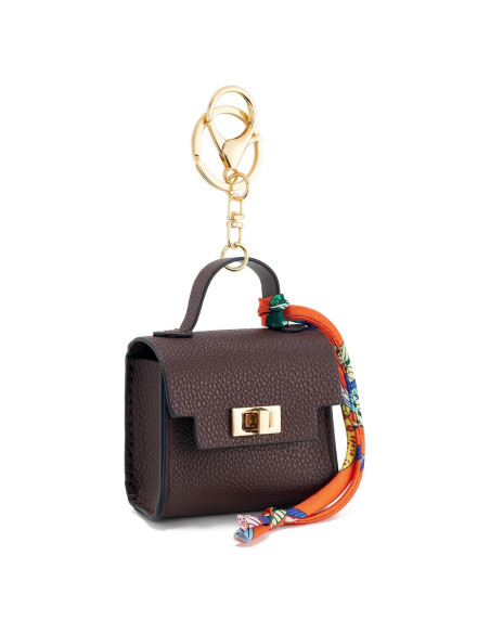 Llavero Mochila Mini WOZEAH para Mujer - Monedero Compacto Marrón Llavero Mochila Mini WOZEAH para Mujer - Monedero Compacto Marrón