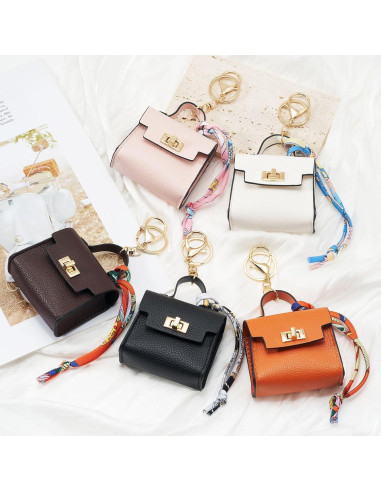 Llavero Mochila Mini WOZEAH para Mujer - Monedero Compacto Marrón