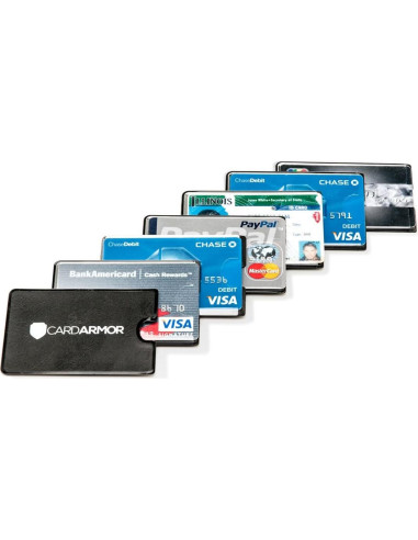 Soporte para Tarjetas de Crédito Card Armor - 6 Fundas RFID Transparentes