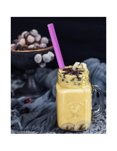 Pajitas Reutilizables Hiware 8 Pcs Anguladas para Boba y Smoothies