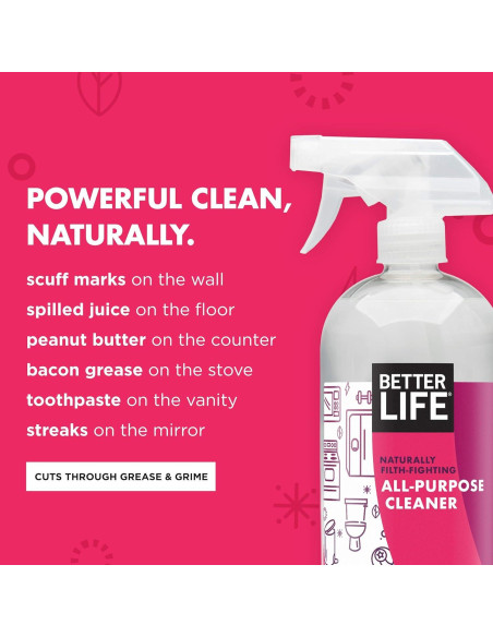 Limpiador Multiusos Ecológico Better Life - 0.95 L x 2 - Aroma Grosella y Cítricos Limpiador Multiusos Ecológico Better Life - 0.95 L x 2 - Aroma Grosella y Cítricos