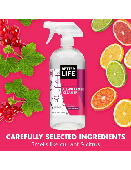 Limpiador Multiusos Ecológico Better Life - 0.95 L x 2 - Aroma Grosella y Cítricos Limpiador Multiusos Ecológico Better Life - 0.95 L x 2 - Aroma Grosella y Cítricos
