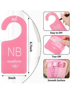 Divisores de Armario para Bebés Whaline Rosa 8 Piezas 17x7.6cm 2