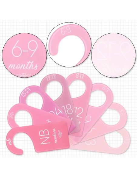 Divisores de Armario para Bebés Whaline Rosa 8 Piezas 17x7.6cm Divisores de Armario para Bebés Whaline Rosa 8 Piezas 17x7.6cm