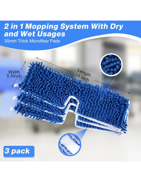 Cabezas de Repuesto para Mopa O Cedar Dual-Action 3 Pzas Microfibra Cabezas de Repuesto para Mopa O Cedar Dual-Action 3 Pzas Microfibra