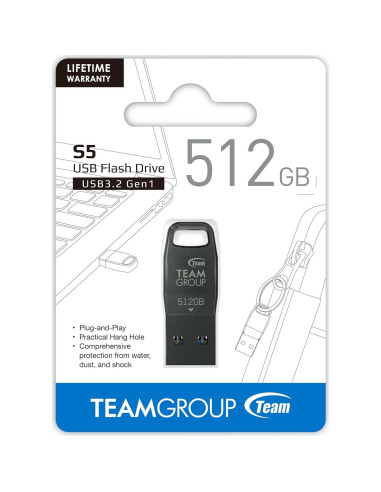 Unidad Flash USB 3.2 Gen 1 TEAMGROUP S5 256GB Negra