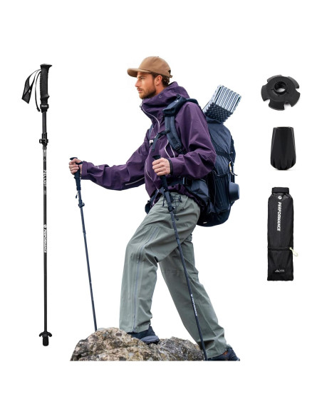 Bastón de Trekking PELLIOt de Fibra de Carbono 3K Plegable 124.46 cm Bastón de Trekking PELLIOt de Fibra de Carbono 3K Plegable 124.46 cm