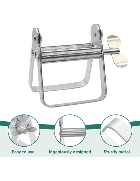 Exprimidor de Pasta de Dientes Beufee 2 Pcs Acero Inoxidable Exprimidor de Pasta de Dientes Beufee 2 Pcs Acero Inoxidable