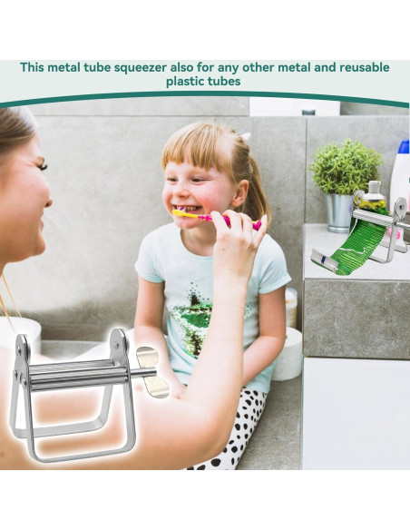 Exprimidor de Pasta de Dientes Beufee 2 Pcs Acero Inoxidable Exprimidor de Pasta de Dientes Beufee 2 Pcs Acero Inoxidable