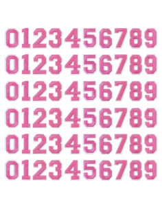 Parches de Números Rosa J.CARP 60 Pcs para Planchar o Coser