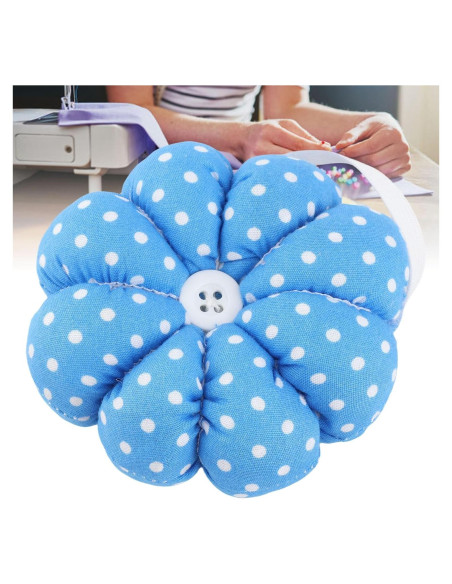 Cojín de Alfileres de Muñeca Ymiko Azul con Banda Ajustable Cojín de Alfileres de Muñeca Ymiko Azul con Banda Ajustable
