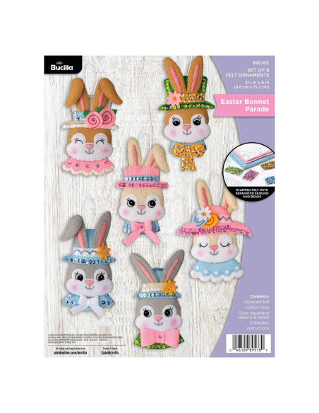 Kit de Adornos de Fieltro Bucilla Pascua 6 Piezas DIY Kit de Adornos de Fieltro Bucilla Pascua 6 Piezas DIY