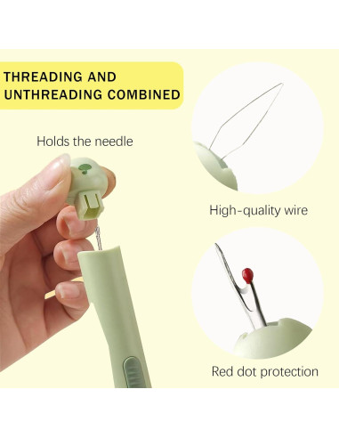 Enhebrador Automático 3 en 1 EAGCRAGLO con Desgarrador y Agujas