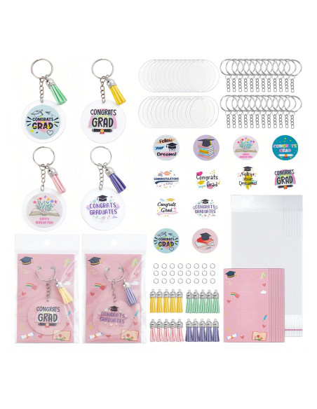 Kit de Llaveros Acrílicos en Blanco AHANDMAKER 168 Piezas Kit de Llaveros Acrílicos en Blanco AHANDMAKER 168 Piezas