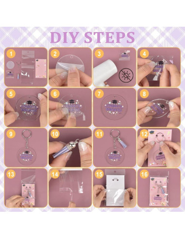 Kit de Llaveros Acrílicos en Blanco AHANDMAKER 168 Piezas