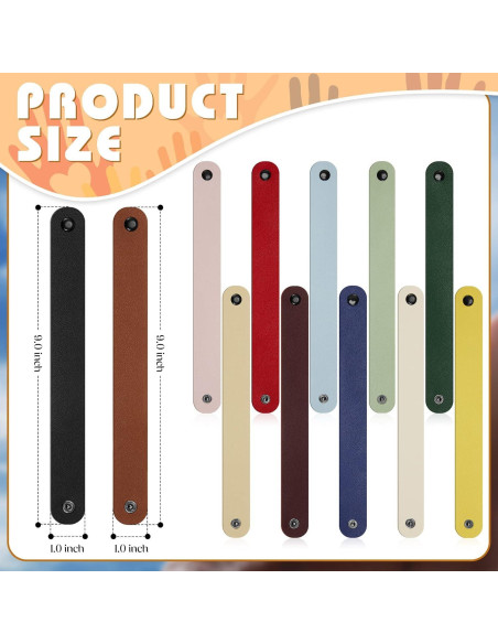 Reginary 12 Pulseras de Cuero en Blanco 22 x 2.5 cm DIY