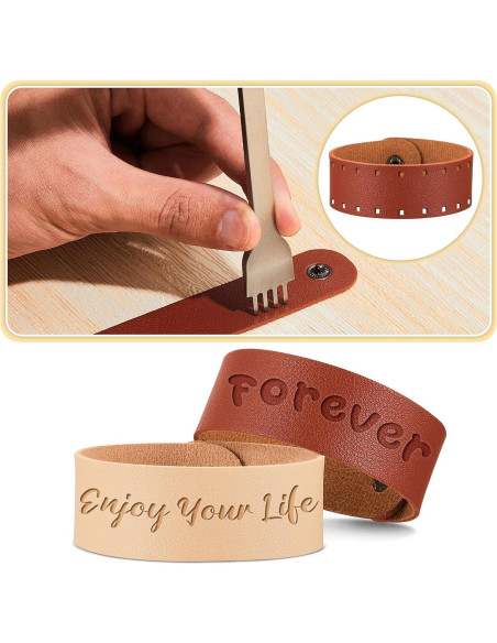 Reginary 12 Pulseras de Cuero en Blanco 22 x 2.5 cm DIY