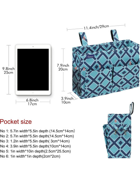 Organizador Colgante Surblue Caddy Pequeño Cuadrícula Azul Organizador Colgante Surblue Caddy Pequeño Cuadrícula Azul