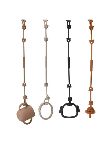 Paquete de 4 correas de seguridad Eoopoon para chupetes y juguetes Paquete de 4 correas de seguridad Eoopoon para chupetes y juguetes