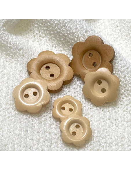 Botones de Madera con Borde en Forma de Pétalo - 60PCS Botones de Madera con Borde en Forma de Pétalo - 60PCS