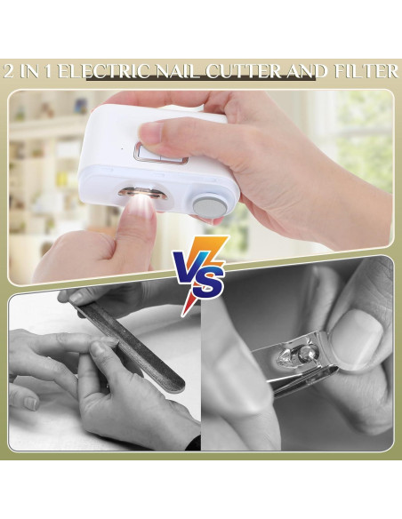 Cortador de Uñas Eléctrico Laelr 2 en 1 con Luz LED Cortador de Uñas Eléctrico Laelr 2 en 1 con Luz LED