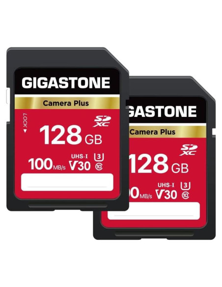GIGASTONE 128GB Tarjetas SDXC UHS-I U3 Clase 10 - 2 Pack GIGASTONE 128GB Tarjetas SDXC UHS-I U3 Clase 10 - 2 Pack