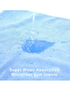 Juego de Toallas de Microfibra Wmiyafff 3 Piezas Azul 35x74 cm 2