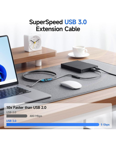 Cable de Extensión USB 3.0 Cable Matters 0.91m Negro