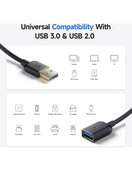 Cable de Extensión USB 3.0 Cable Matters 0.91m Negro Cable de Extensión USB 3.0 Cable Matters 0.91m Negro