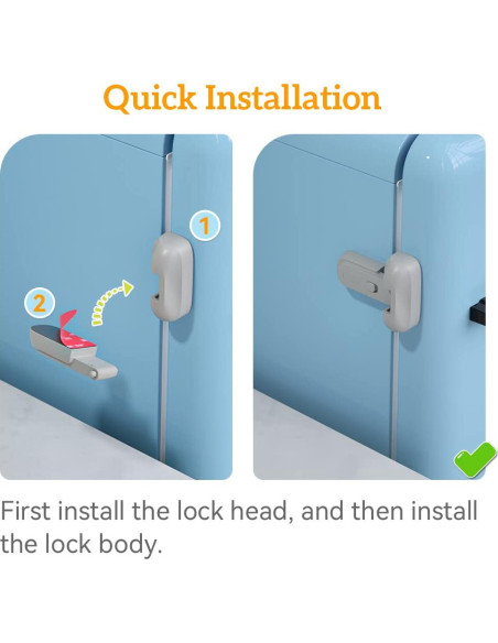 Cerradura de Seguridad para Refrigerador SAFELON Gris - 2 Pcs Cerradura de Seguridad para Refrigerador SAFELON Gris - 2 Pcs