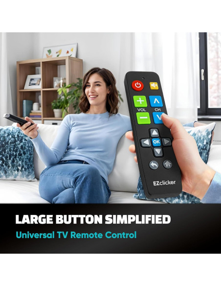Control Remoto Universal TV Benoo EZCPTVB Botón Grande Negro Control Remoto Universal TV Benoo EZCPTVB Botón Grande Negro