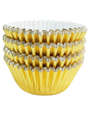 Forros para Cupcakes MEETINGU Brillante Oro 100 Unidades