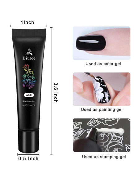 Gel de Esmalte para Estampado Biutee 8 Colores 8ml Gel de Esmalte para Estampado Biutee 8 Colores 8ml