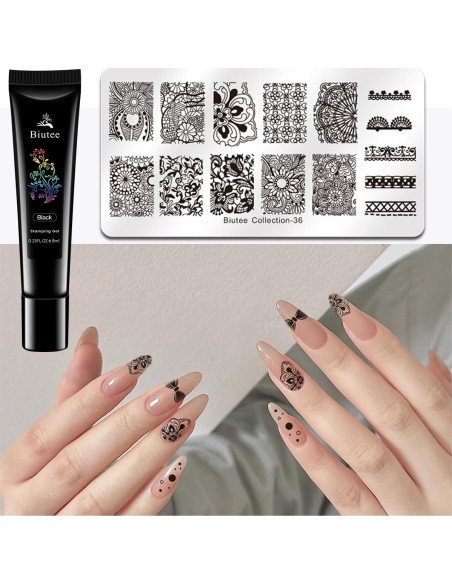 Gel de Esmalte para Estampado Biutee 8 Colores 8ml Gel de Esmalte para Estampado Biutee 8 Colores 8ml