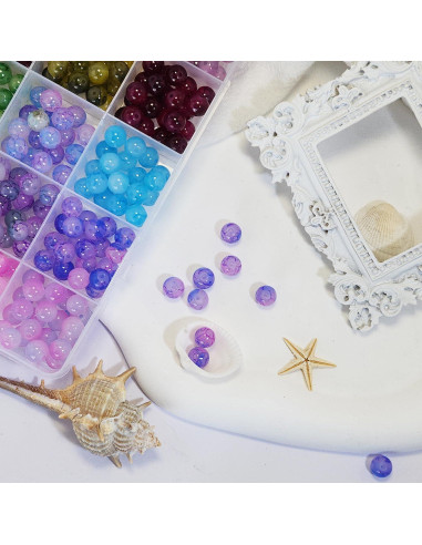 Kit de Pulseras de Cuentas de Vidrio Gaspletu 1200 Piezas 24 Colores