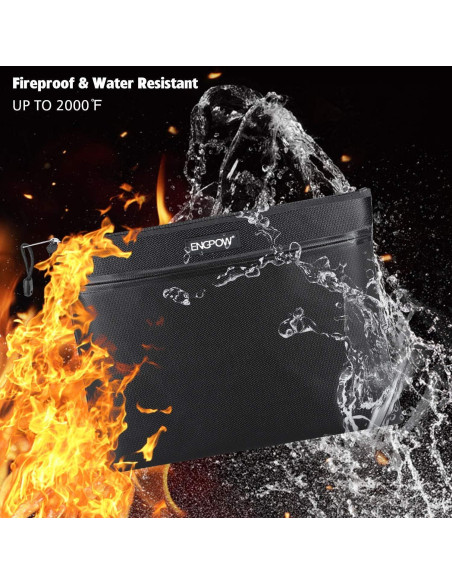 Bolsa Ignífuga ENGPOW 34x26 cm Doble Cremallera Impermeable Bolsa Ignífuga ENGPOW 34x26 cm Doble Cremallera Impermeable