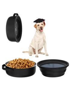 Tazones de Perro Plegables Xuyub 2en1 Acero Inoxidable 1.18L