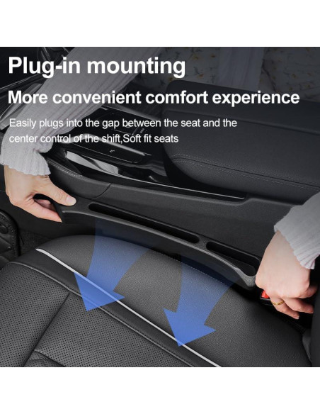 Relleno Espacio entre Asientos de Coche NXCYZY 2 Piezas Negro