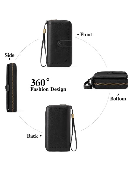 Cartera de Cuero para Tarjetas de Crédito GAEKEAO Mujer RFID Cartera de Cuero para Tarjetas de Crédito GAEKEAO Mujer RFID