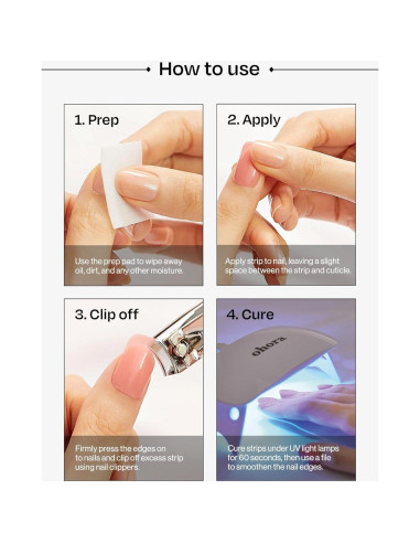 Tiras de Uñas Gel Semi-Curadas ohora - Conjunto 3 Colores