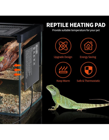Almohadilla de Calentamiento para Reptiles ERAARK 20x30 cm Ajustable