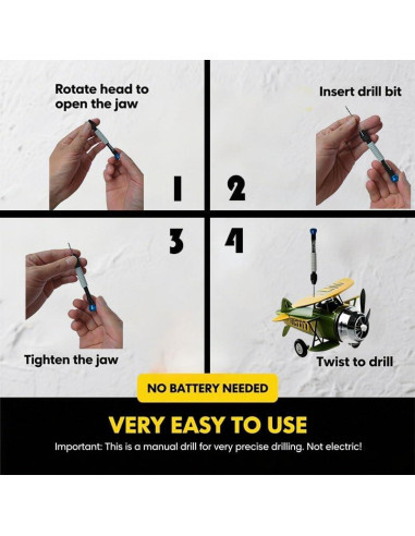 Kit de Taladro Manual Tigbrother 21 Piezas HSS 0.1-3.0mm