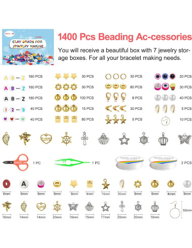 Kit de Fabricación de Pulseras Redtwo 23000 Piezas 144 Colores