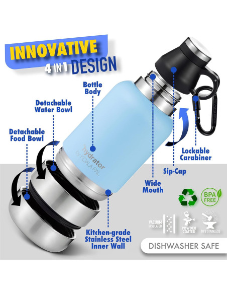 Botella de Agua Portátil para Perros KOALA PAL 32 oz Azul Botella de Agua Portátil para Perros KOALA PAL 32 oz Azul
