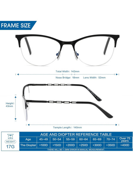Gafas de lectura multifocales LKEYE con protección UV y luz azul Gafas de lectura multifocales LKEYE con protección UV y luz azul