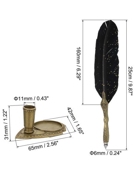 Juego de Pluma Caligráfica PATIKIL 25cm Negro con Tinta Juego de Pluma Caligráfica PATIKIL 25cm Negro con Tinta