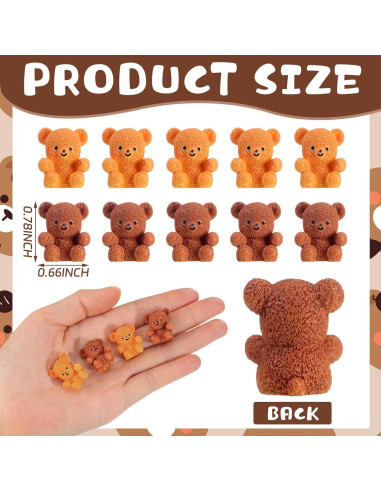 Miniaturas de Oso de Resina Yousoontic - 100 Pcs para DIY
