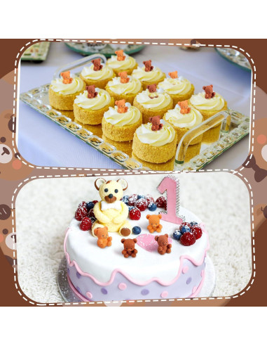 Miniaturas de Oso de Resina Yousoontic - 100 Pcs para DIY
